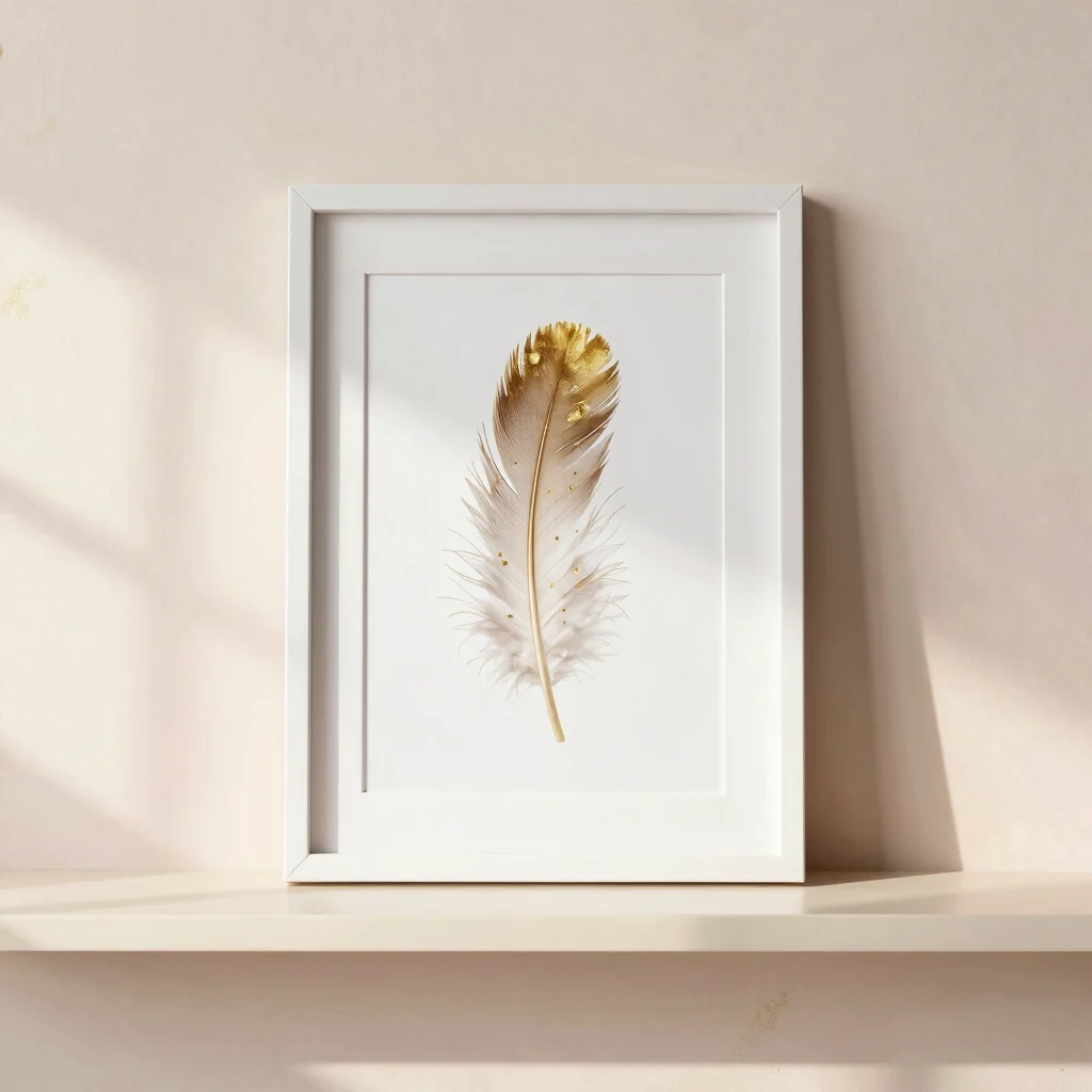 Radiate Light Feather Foil Wall Art